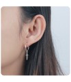 Little Sword Shaped Silver Hoop Earring HO-2531